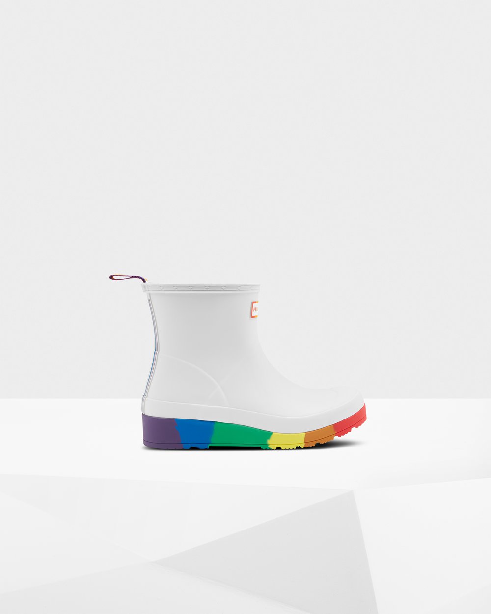 Play Botas Hunter Mujer - Original Pride Flatform Rain - Blancos - UHWYQAV-08